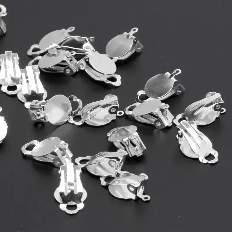 50Pieces Non-Pierced Earrings Components Earring Converter for Earring Making