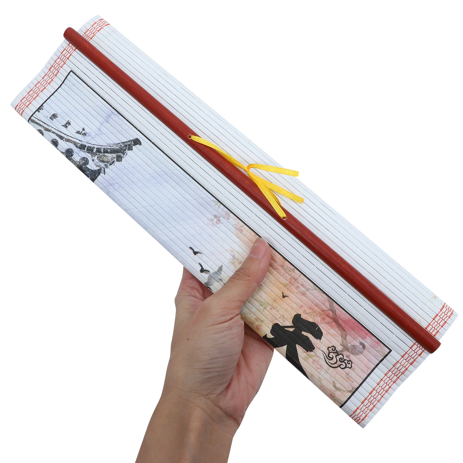 

Imitation Rattan Hanging Scroll Calendar 2025 Snake Lunar Year Clear Printed Monthly Planner Decorative Wall Art Sturdy Office