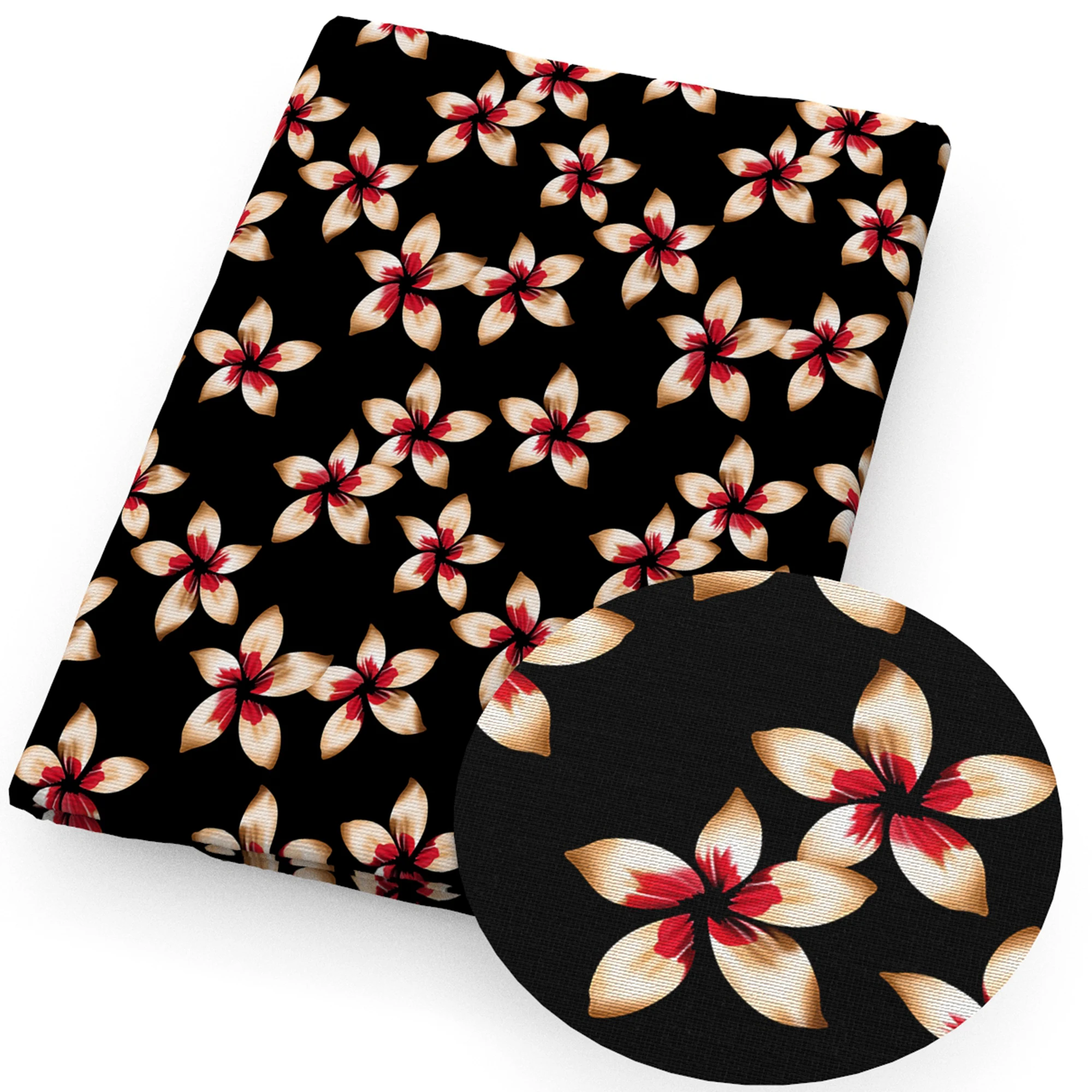 Black Series Blossom Flowers Florals Printed Polyester Pure Cotton Material Patchwork Tissue Sewing Quilting Fabrics Needlework