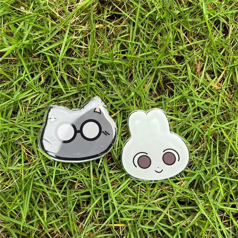 New Kpop Korean Group 17 White Rabbit Grey Cat Cartoon Acrylic Phone Ring Holder Accessories Display 6CM