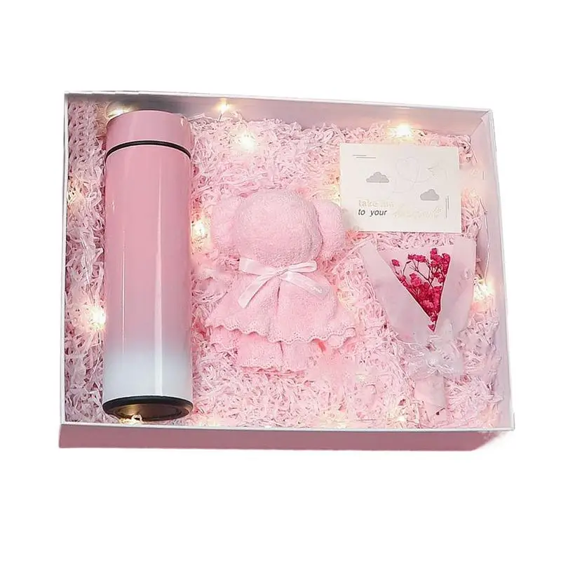 

Mothers Day Boxes Decorative Bear Themed Basket Set Of 4 Flower Greeting Cards Insulated Mugs Package Bag With Towel For