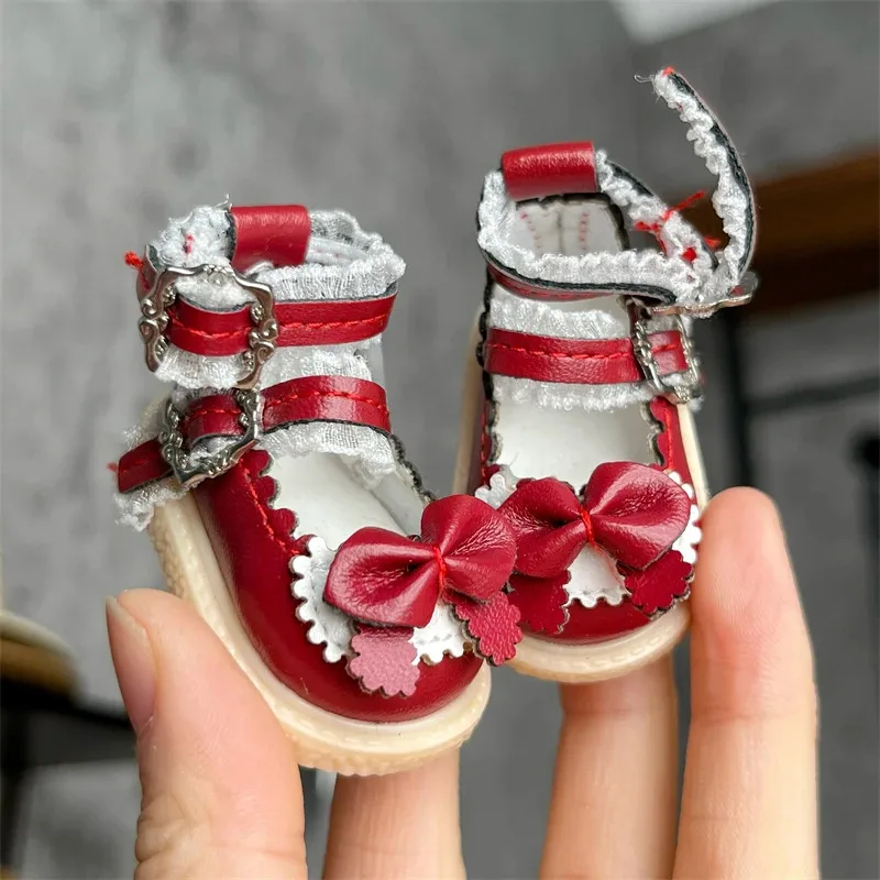 Sapatos de boneca bjd adequados para boneca fofa de tamanho 1/6, couro de corte de renda versátil = sapatos 1/6, acessórios de boneca