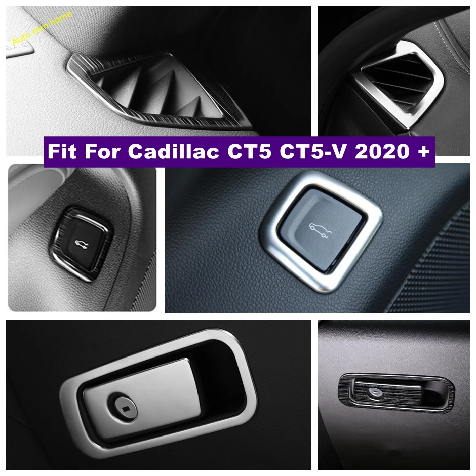 

Dashboard Air Outlet AC Vent / Co-pilot Glove Storage Box / Trunk Door Switch Cover Trim Fit For Cadillac CT5 CT5-V 2020 - 2022