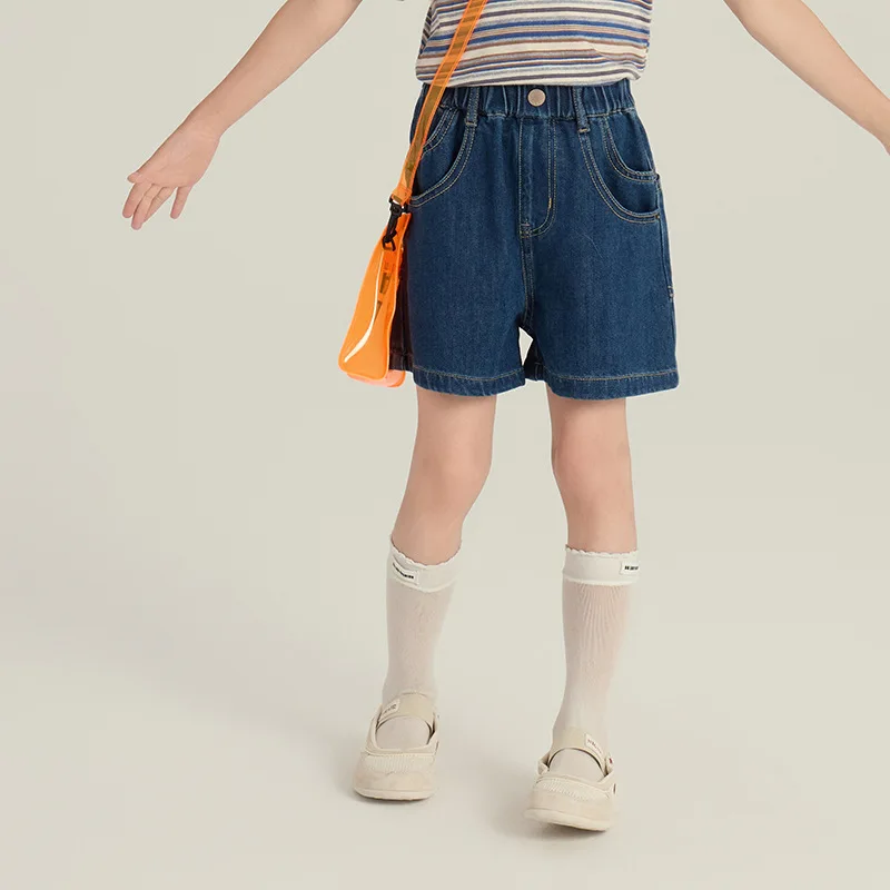 

Girls' Trendy Denim Shorts 2025 Summer Collection, Children's Casual Simple A-line Hot Pants