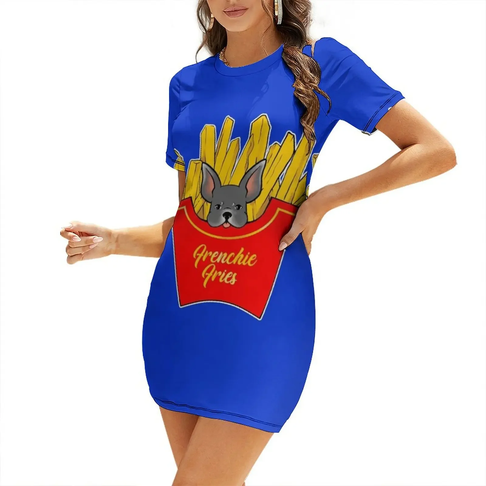 

Frenchie Fries Short-Sleeved Dress summer dress dress women summer loose women's