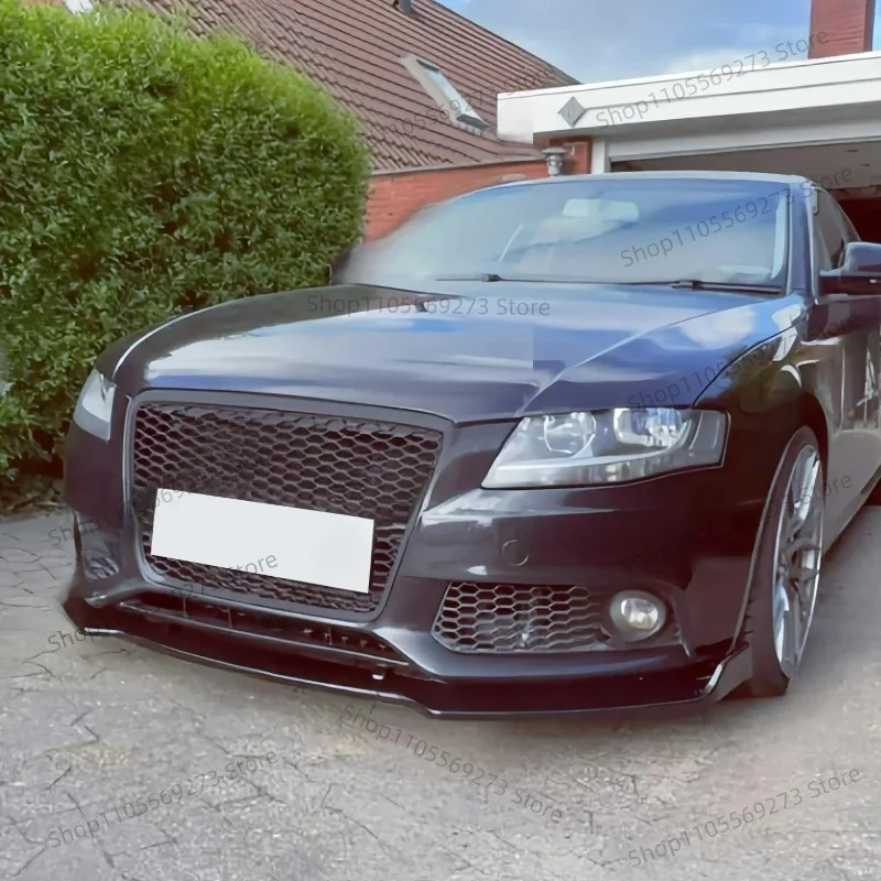 For Audi A4 B8 8K Gloss Black Front Bumper Lip Spoiler Splitter Diffuser Retrofit A4 TFSI TDI FSI 2009-2012 Pre-LCI Bodykits