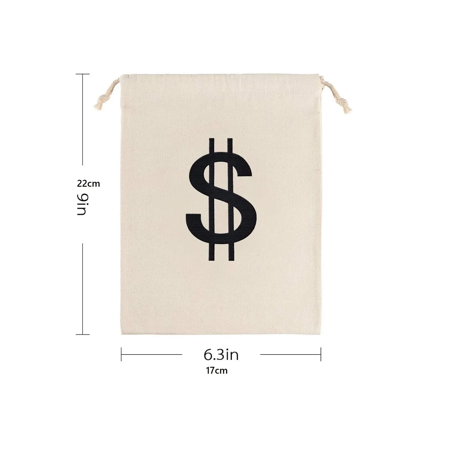 Linen Candy Gift Bag Creative Dollar Printing New Year Christmas Tree Decorative Hanging Money Bags Drawstring Coin Bags