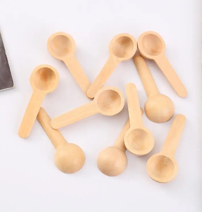 

500Pcs Small Wooden Spoons Mini Natural Wooden Scoops Tiny Tasting Spoons for Spice Jars Coffee Condiment Honey Teas Sugar SN