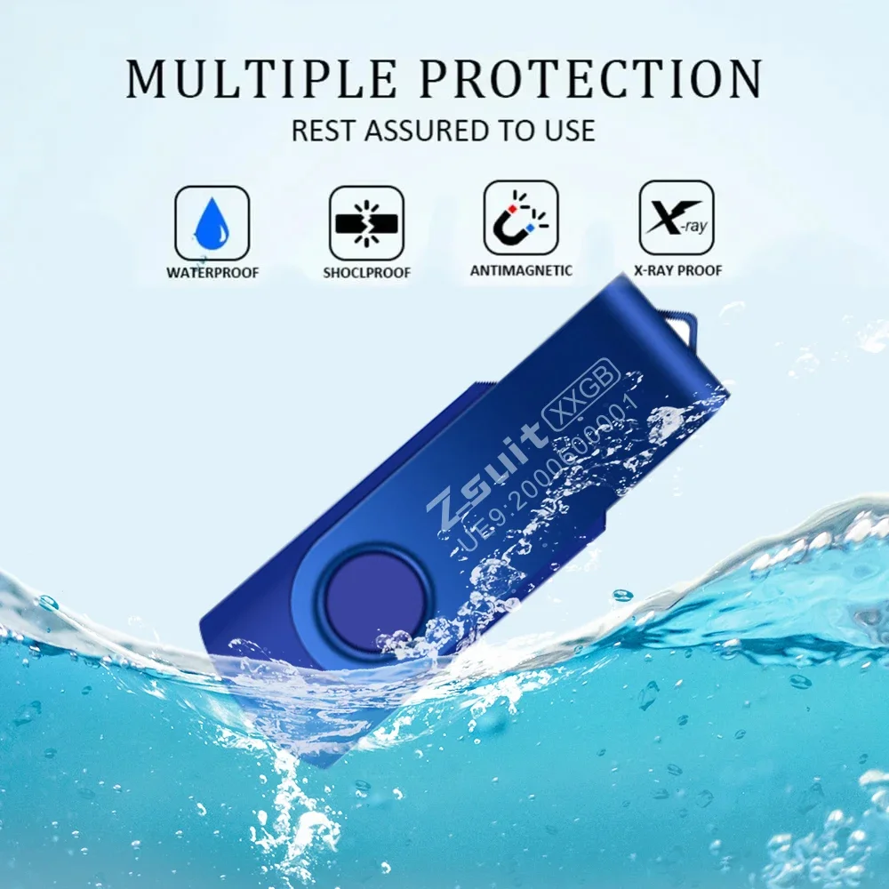 Zsuit 1 pc USB Flash Drive 128GB 64GB 32GB High Speed Flash Drive Memory Stick Free Custom Logo Gift Metal Memory U Disk