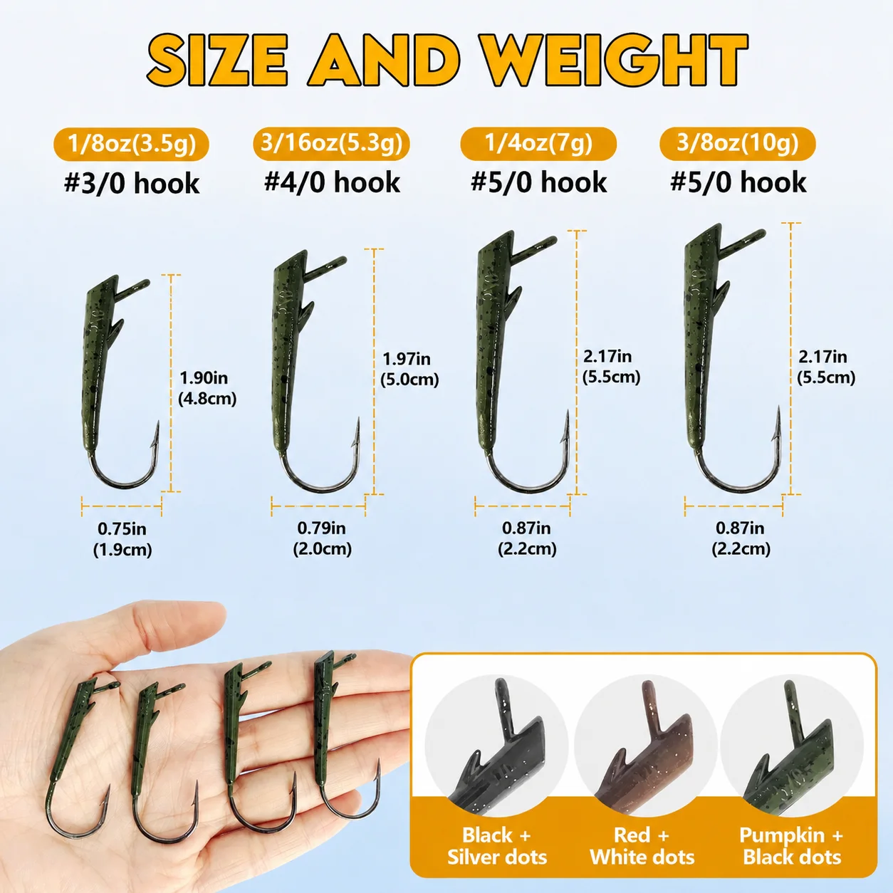 Aventik Ozark Rig Jig Heads Fishing Hook Texas Rig Alternative Hooks for Saltwater & Freshwater