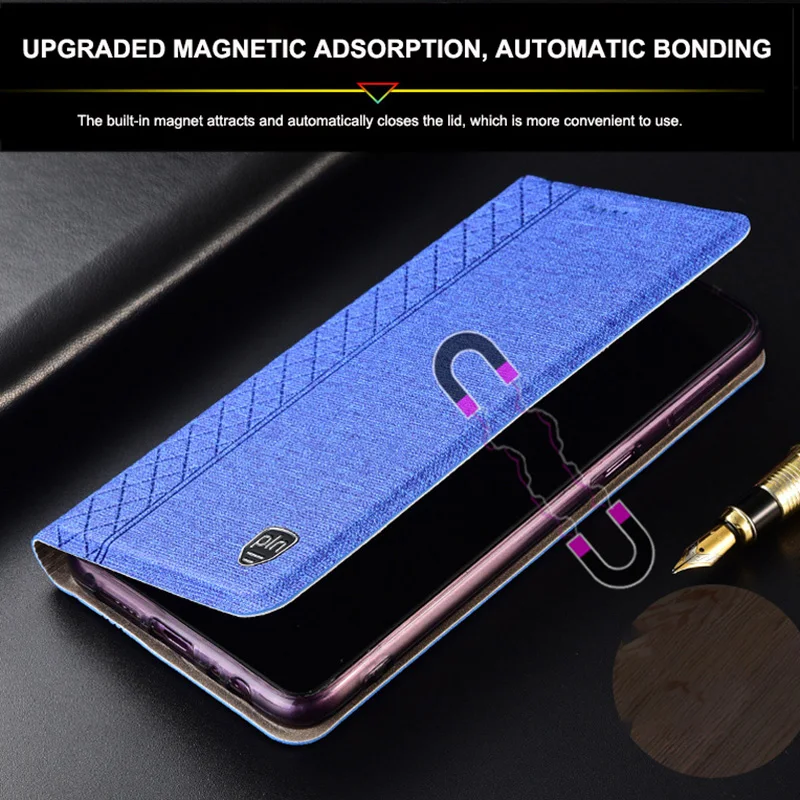 Business Cloth Leather Case for Huawei P9 P10 P20 P30 P40 Lite E P50E Pro Plus Flip Cover Phone Protective Shell image 4
