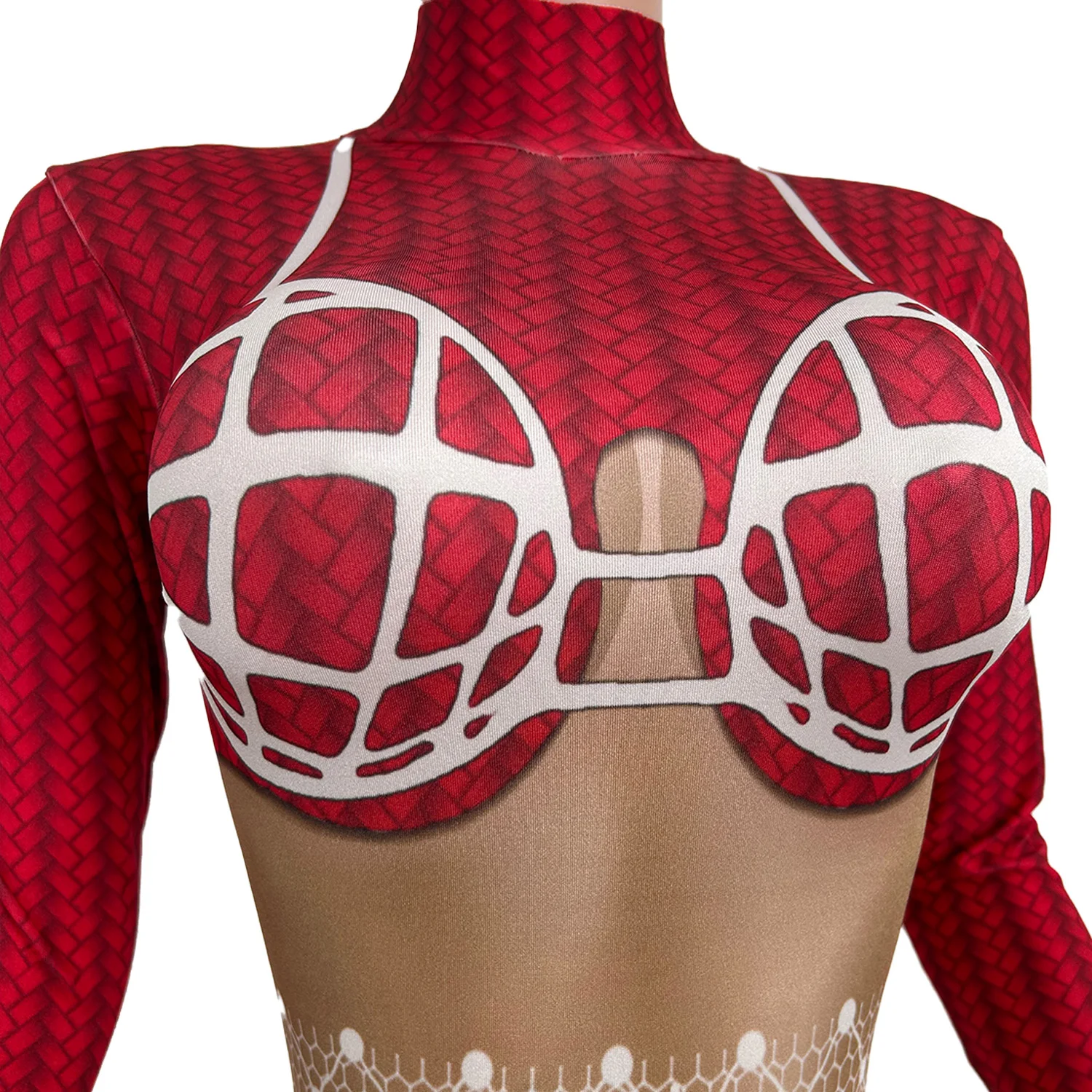 Christmas Snowflake Printing Tight Fitting Jumpsuit Festival Celebrate Stage Performance Dress-up Outfit Dance Show Sexy Wear - Image 5