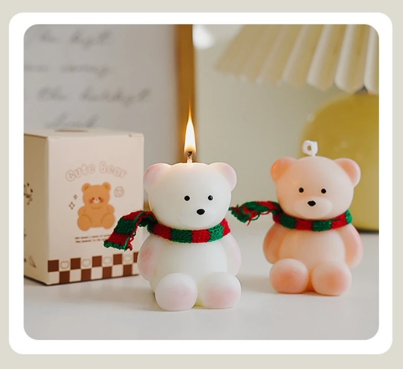 

00Y1V9SXFF Маленький медвежонок, ароматерапевтическая свеча в форме воска, милый креативный подарок