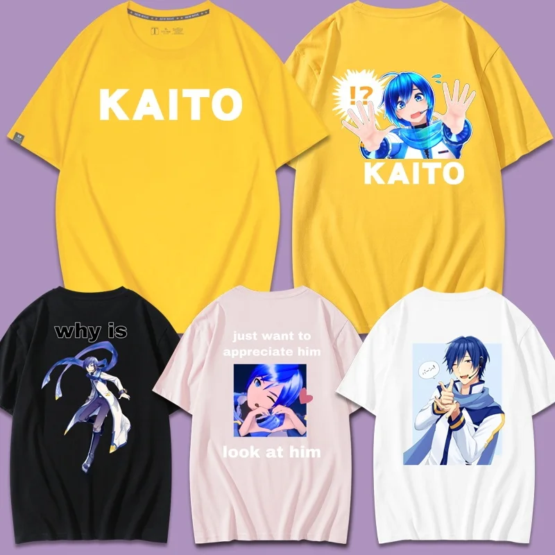 

Vocaloid KAITO Virtual Singer ort Sve Футболка мужская свободная летняя Faion f Sve круглый Ne хлопок 00% Топ