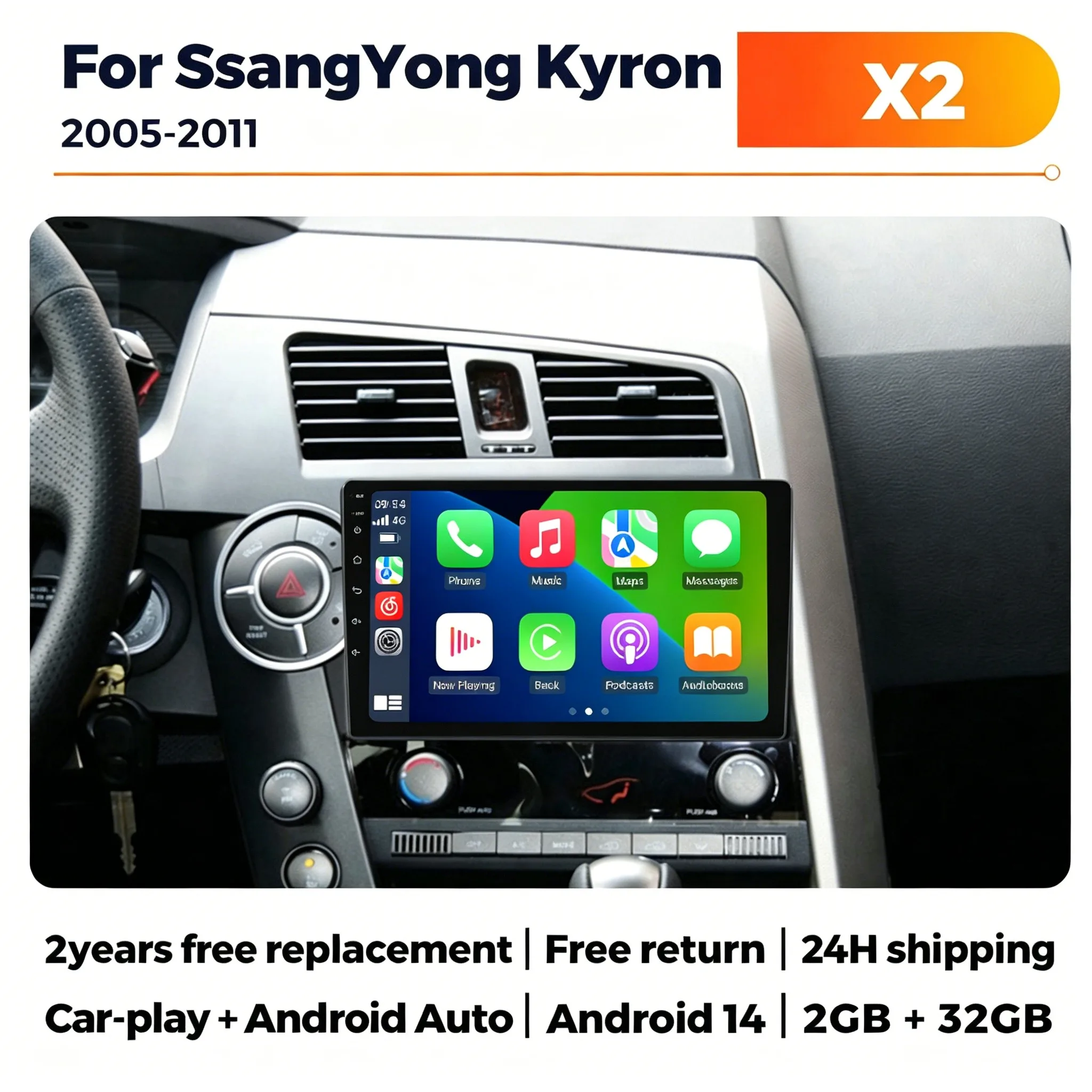 9inch 9inch Android 14 Smart System For SsangYong Kyron Actyon C100 2005 2006 2007-2011 Car Radio Multimedia Video Player GPS Carplay - Aliexpress Deal