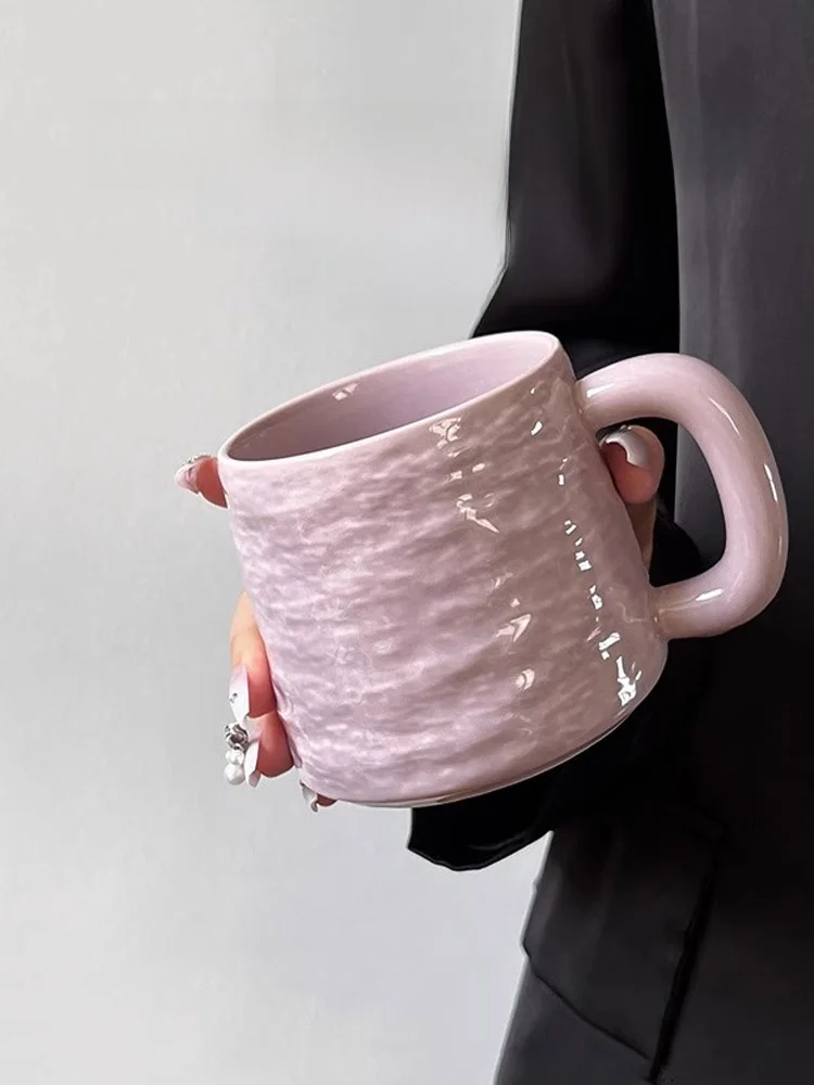 

Ro Texture Cerc Mugs High End Feeling Birthday Gifts for Women Breakfast Coffee Cups Home Use Water Cups without Lid
