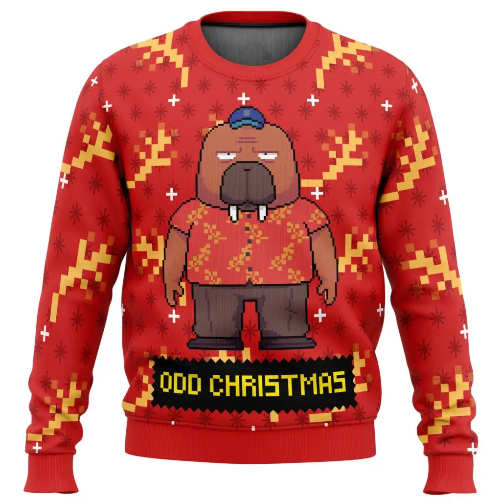 Hiroshi Odokawa Odd Taxi Ugly Christmas Sweater Gift Santa Claus Pullover Men 3D Sweatshirt And Top Autumn And Winter Clothi