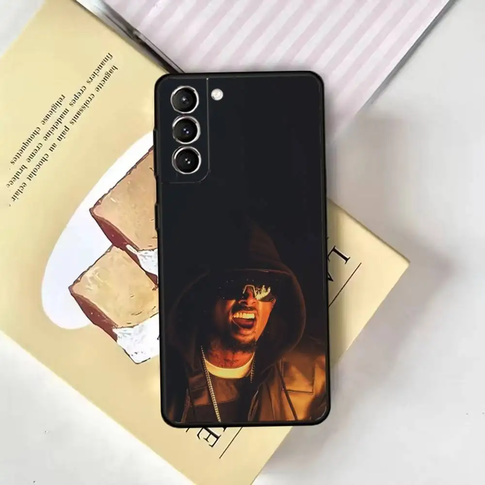เพลย์บอย คาร์ติ แร็ปเปอร์เคสโทรศัพท์สำหรับซัมซุง กาแล็คซี่ เอ 13,21 เอส,22,31,32,52,53,71,72,73,ปกสีดำนุ่ม