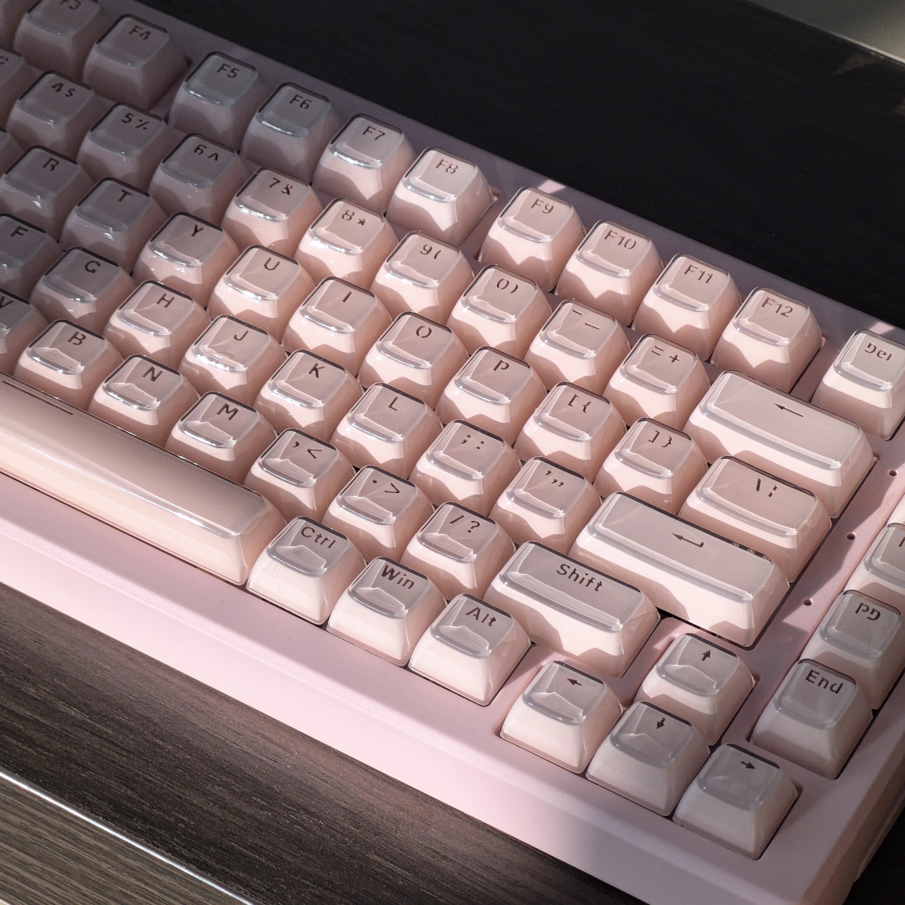Pink Jelly Keycap Alice Layout Keycap Crystal 135 teclas Pc Translúcido Teclado Key Cap Ansi/Iso Layout Eom Altura