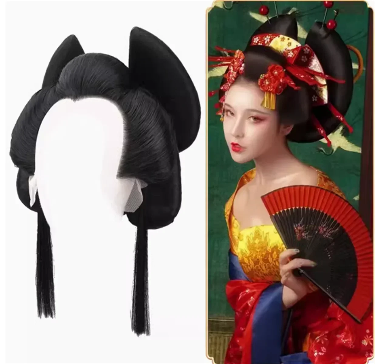 Ancient geisha wig set in Japan