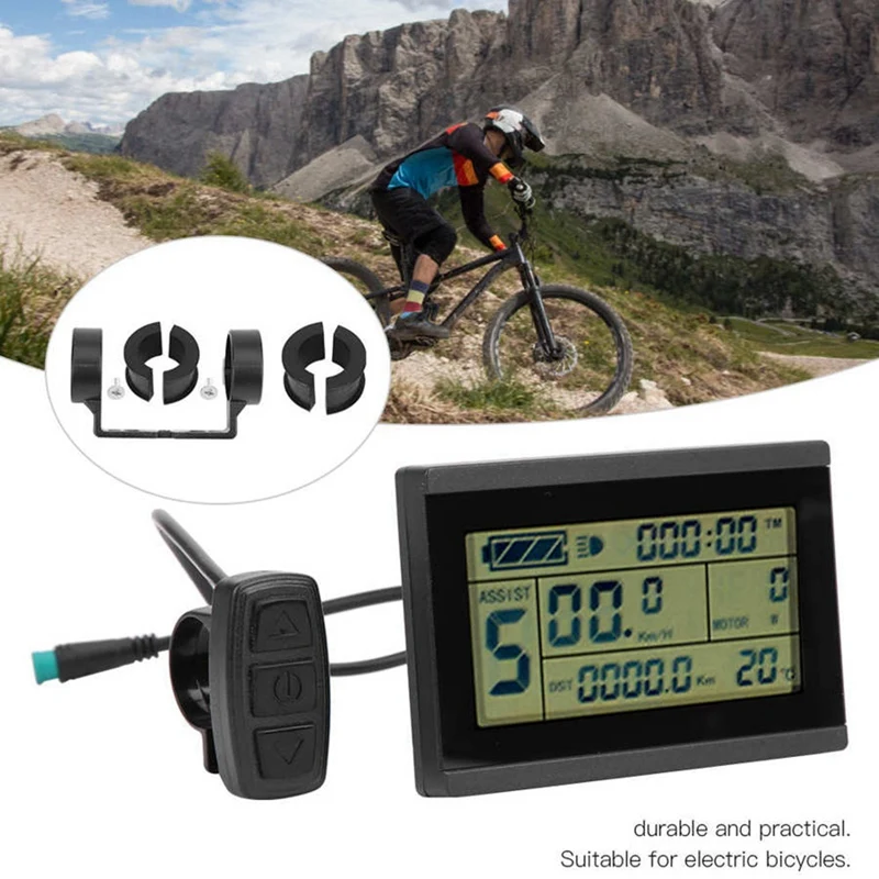 Black Electric Bike Display Parts KT-LCD3U LCD Instrument With Waterproof Connector USB Bicycle Accessories