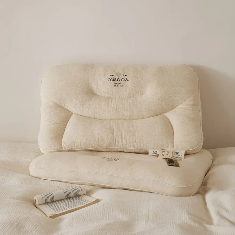 Cotton and Linen Square Pillow Core Enjoy Neck Pillow High - Density Material Moisture - Absorbing Breathable Mite Antibacterial