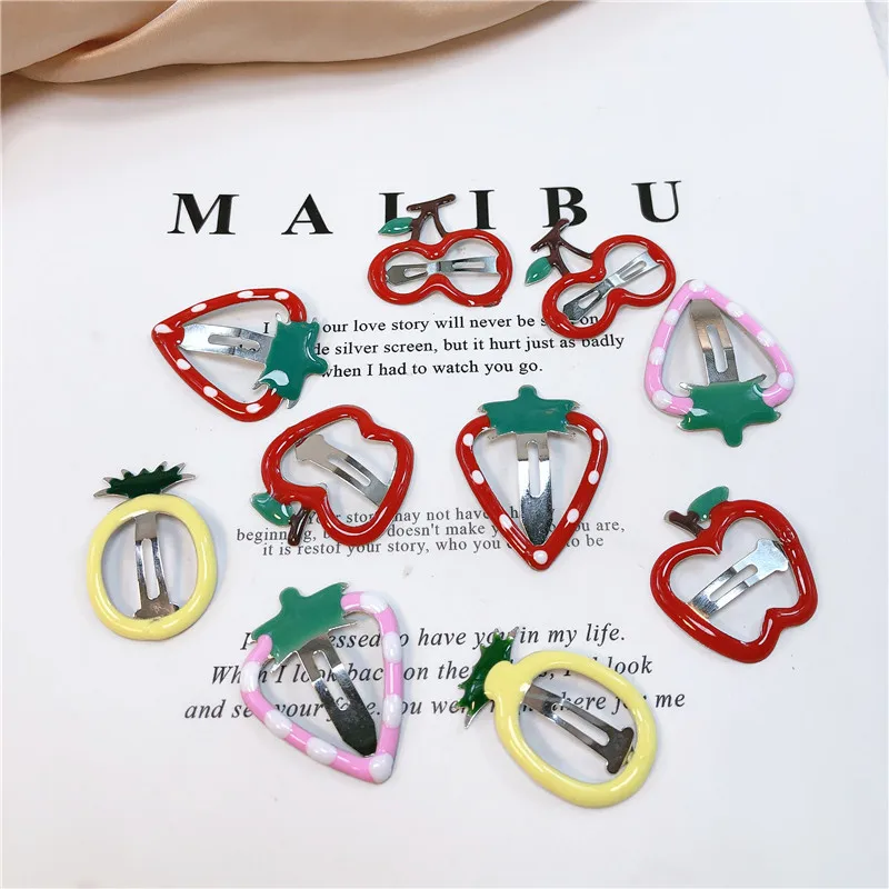 

10PC Sweetly Strawberry Fruit BB Hair Claw Side Clips for Women Girls Kids Child Hairpin Gift Hair Accessories Headwear Ornament