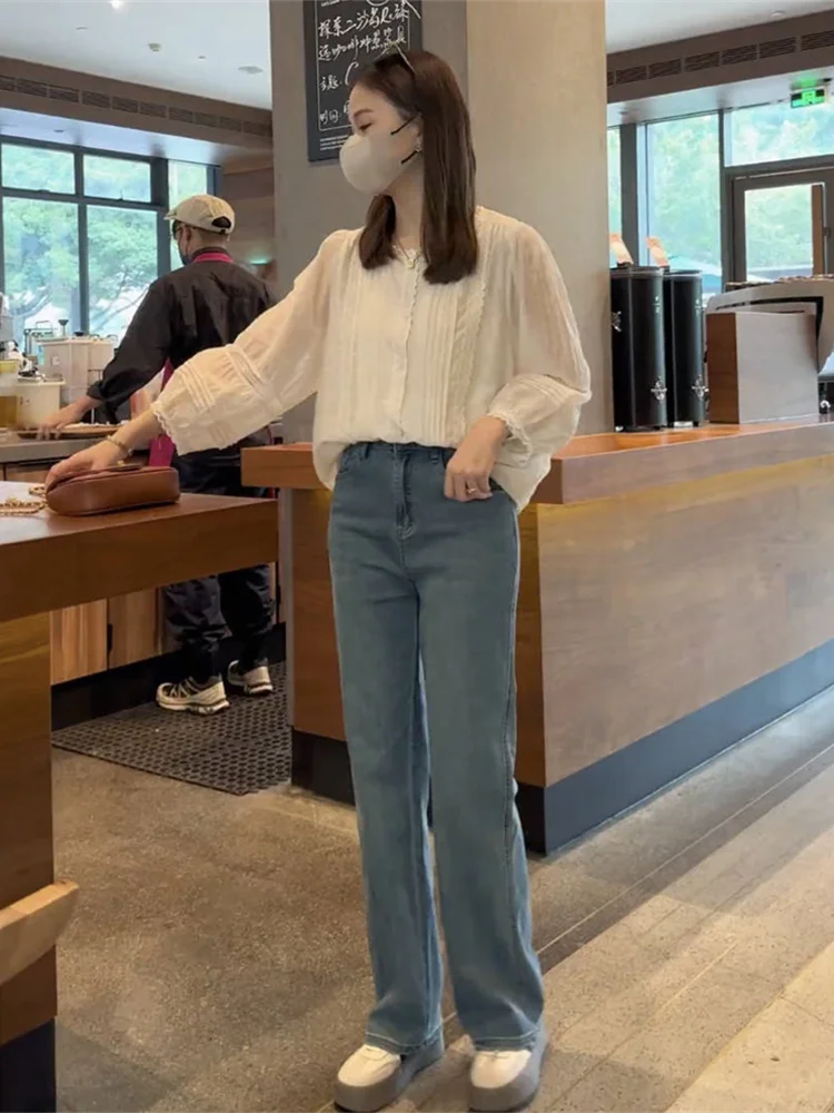 Women Formal Blouses For Evening Wear - Long Sleeve Shirts Womens Cotton Oversized