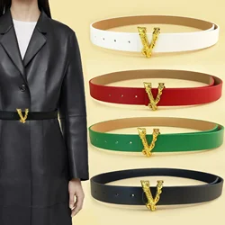 Luxury 2.8cm Width M  Pu Leather Designer Brand  Outdoor Girl Belt Soft Real Sports Accessories Women Black Belt