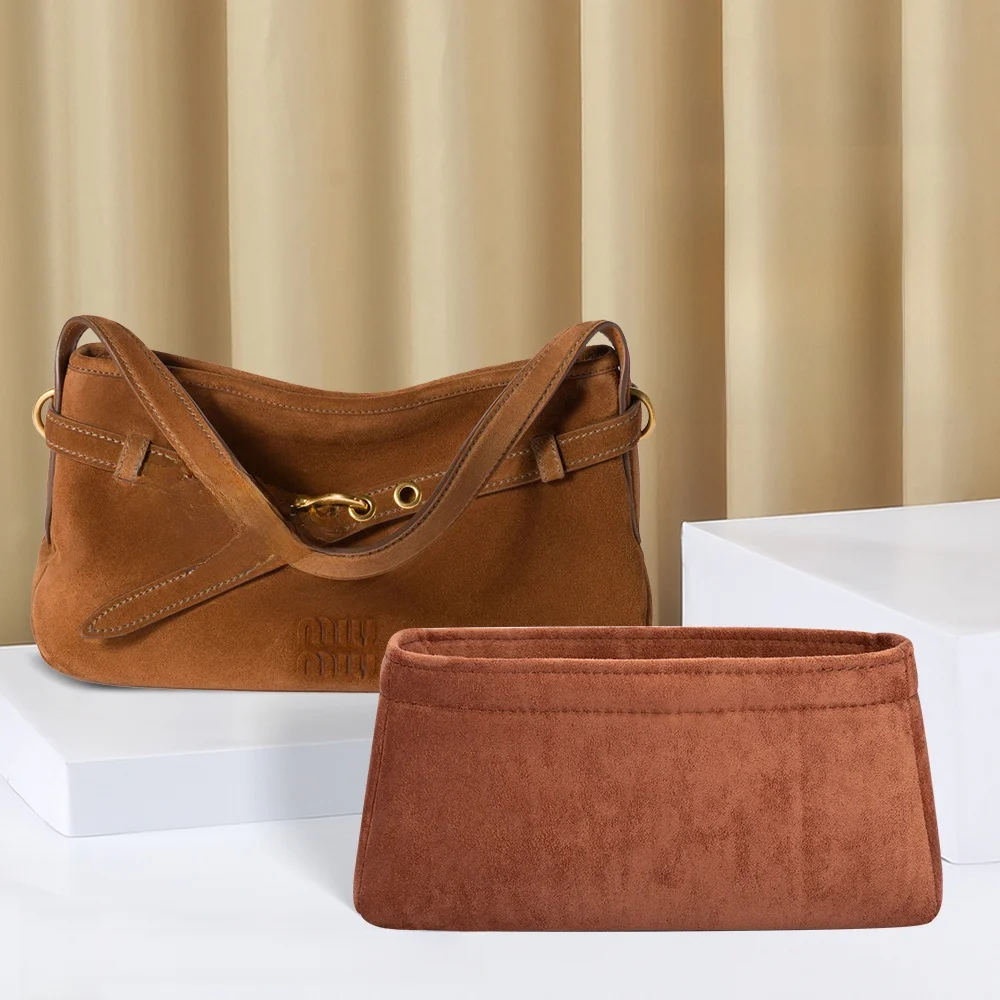 

Miceai Bear Bag for Adventure Velvet Shoulder Bag Medium Storage Pouch Women's Bucket Style Pure Color Suede