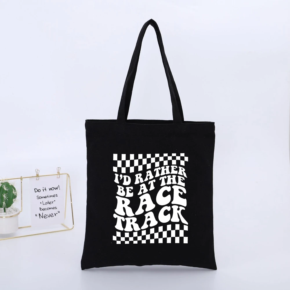 Men's Checkerboard Pattern Canvas Tote Bag with Typography Print, Urban Style for Daily Shopping and Casual Outings