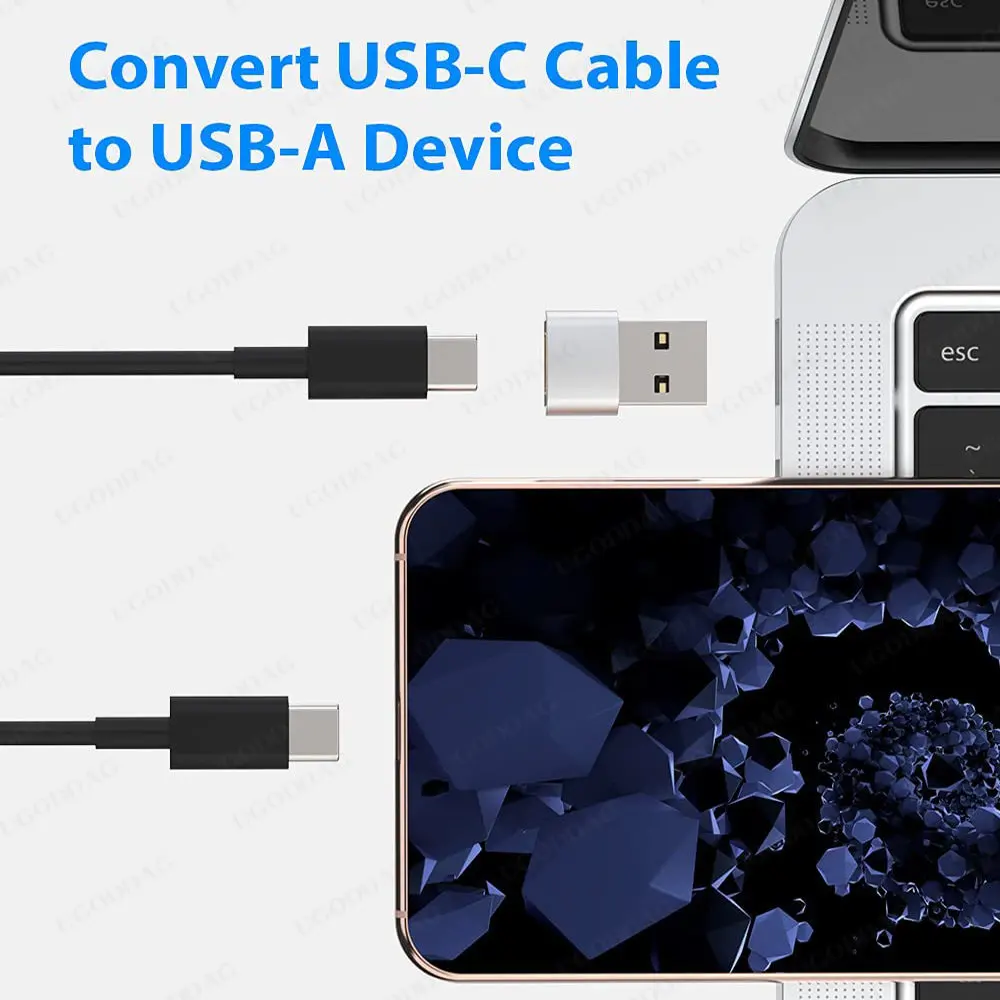 USB 타입-C 어댑터 USB 2.0 Male to Type C 암 어댑터 타입 C 컨버터, 충전 데이터 전송 용, 삼성 용 USB C 어댑터