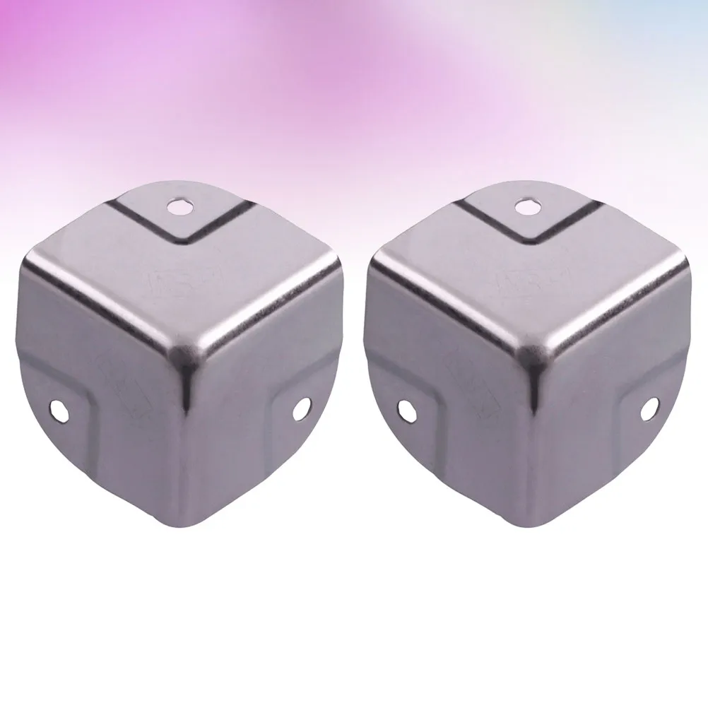 4Pcs Stainless Steel Corner Protectors for Furniture Edges Box Wrap Desk TV Stand Nightstand Ottoman Armchair Protection Retro