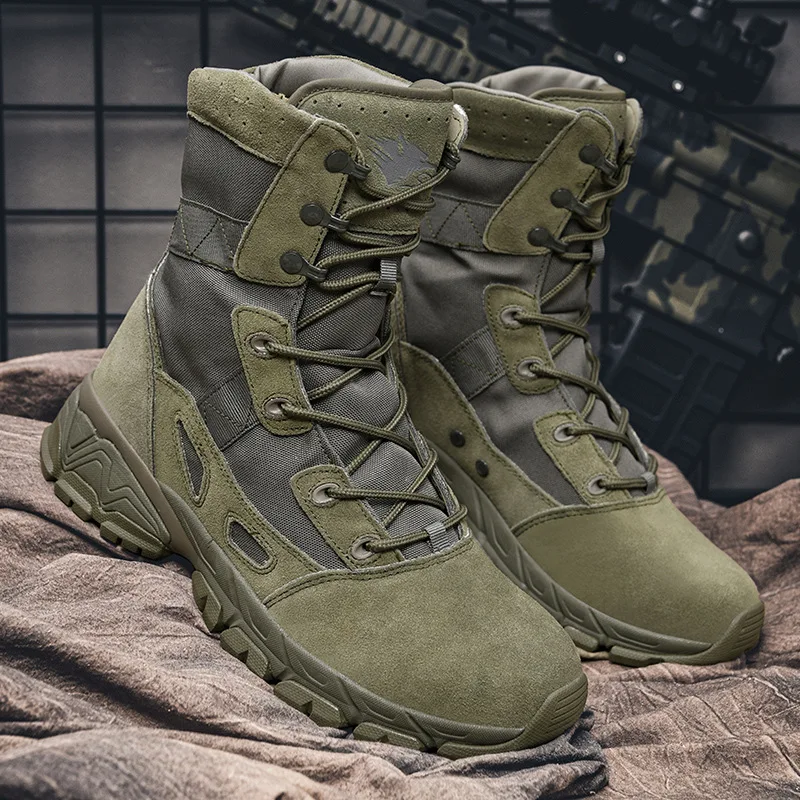 Men's Boots, Plus Size Combat Boots, Outdoor Ultra Light Flight Boots Men's Puncture Resistant Desert Boots Men's Tactical Boots