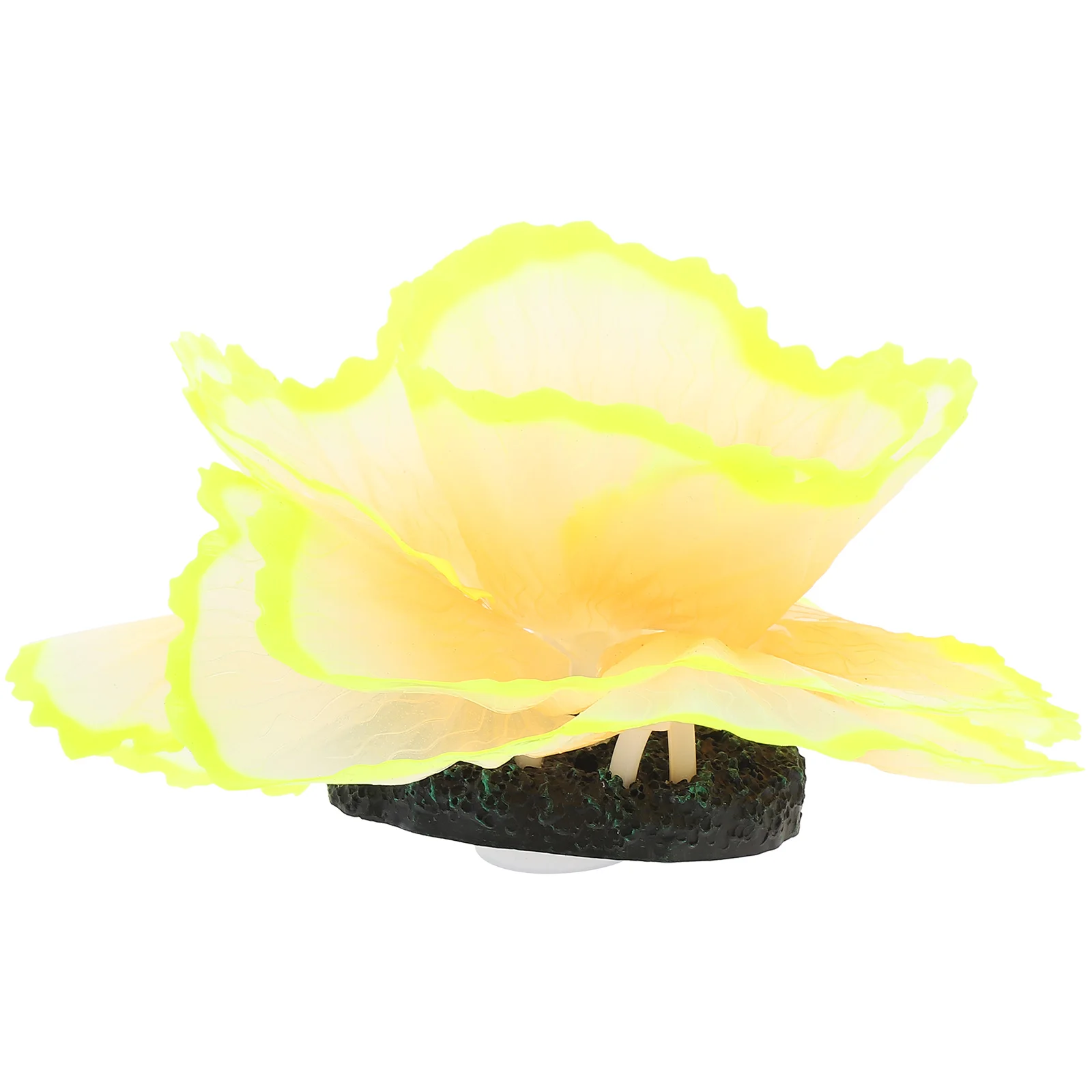 

Silicone Coral Aquarium Decor Lettuce Yellow Fish Tank nament Artificial Coral Simulation Prop Decorative Item for Home Office