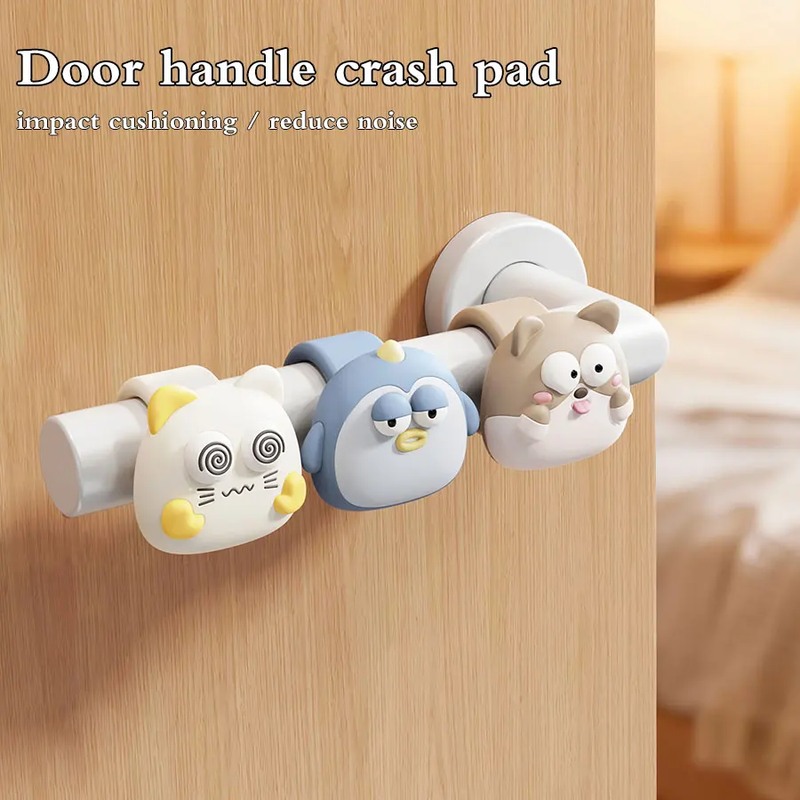 

Накладка-антиудар для дверных ручек, защитный чехол для ручек дверей и окон, милый мультяшный ограничитель открывания двери от ударов.