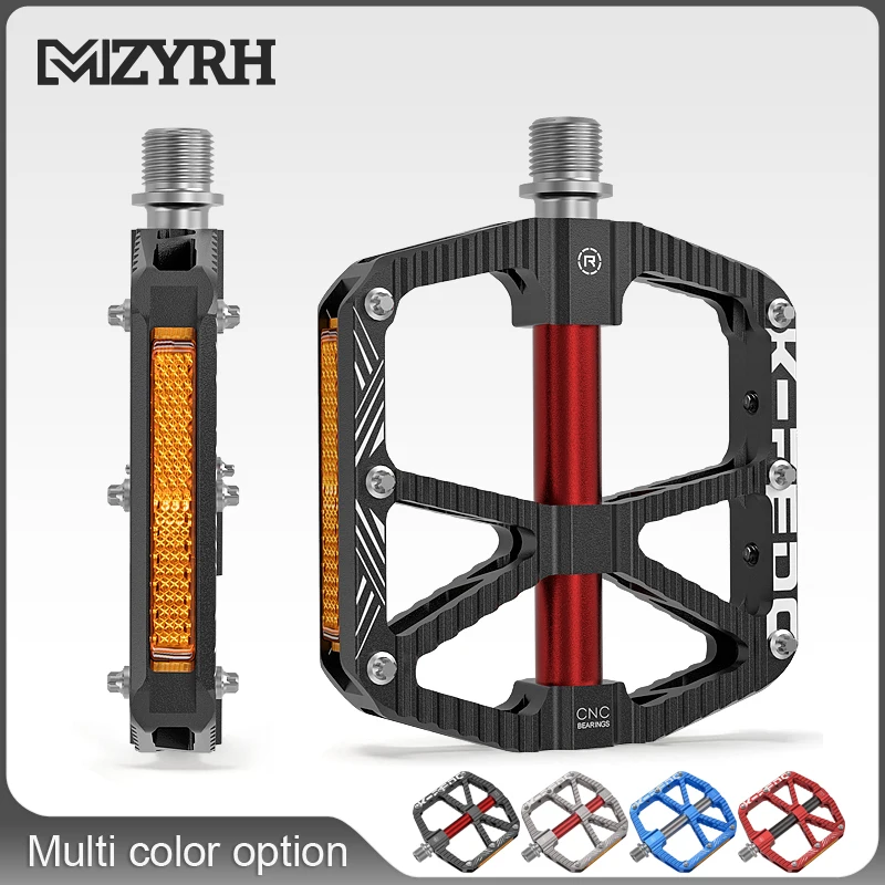 MTB Reflective Pedals Mountain Bike Pedals 3 Bearing Non-Slip Lightweight Aluminum-alloy Bicycle Platform Pedals for BMX 9/16\