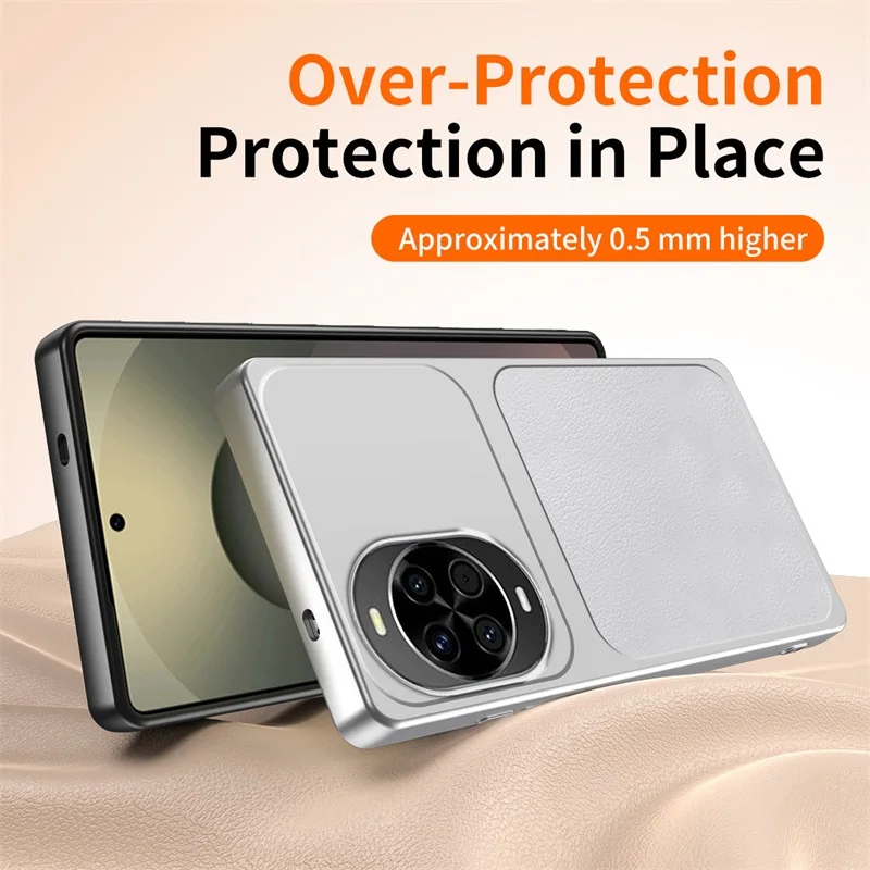 

Dustproof Drop-proof Matte Covers for Huawei Nova14 14Pro Non-Slip Shock Protection Leather Back with Lychee Texture Phone Case