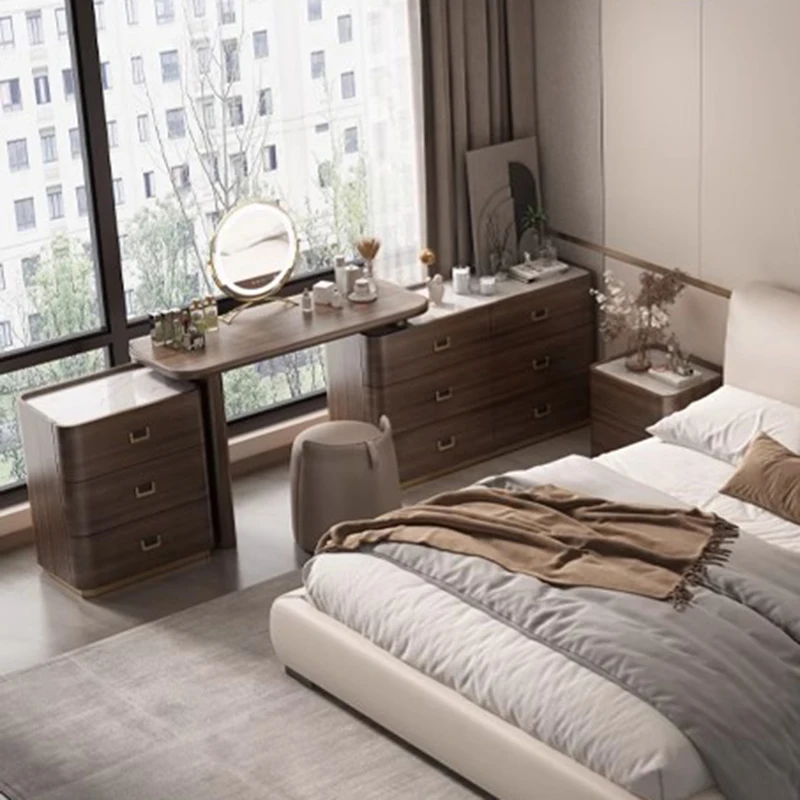 

European Wood Vanity Table Cabinet Study Bedside Closets Stool Dressing Table Corner Modern Comoda Pra Quarto Home Furniture