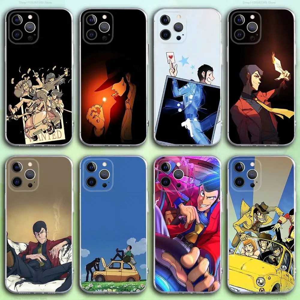 

L-Lupin Anime T-Third Phone Case For iPhone 17,16,15,14,13,12,11 Pro,Max,Plus,X,XS,XR,SE4,E Mini Transparent Soft Cover