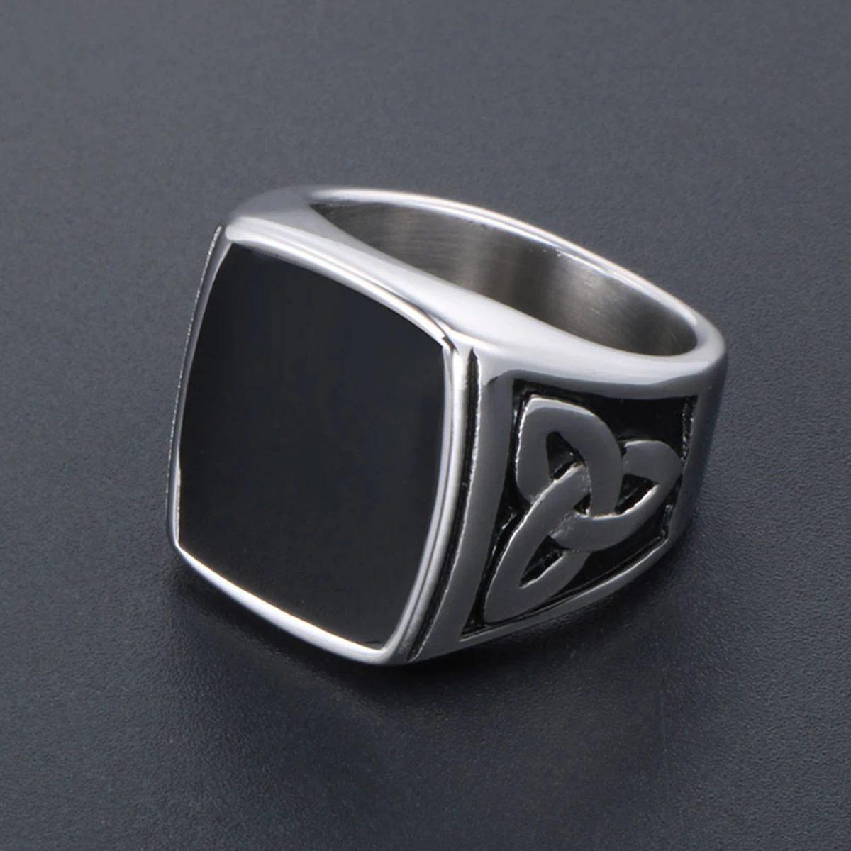 Vintage Punk Viking Signet Rin - Mens Signet Ring 评论和价格