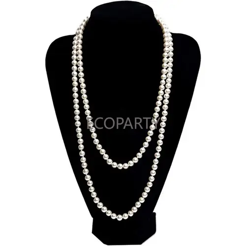 New 1920s Accessories Sets Costume Great Gatsby Feather Headband Earrings Gloves Pearl Necklace for Women Ladies Disfraz Neon - Image 5