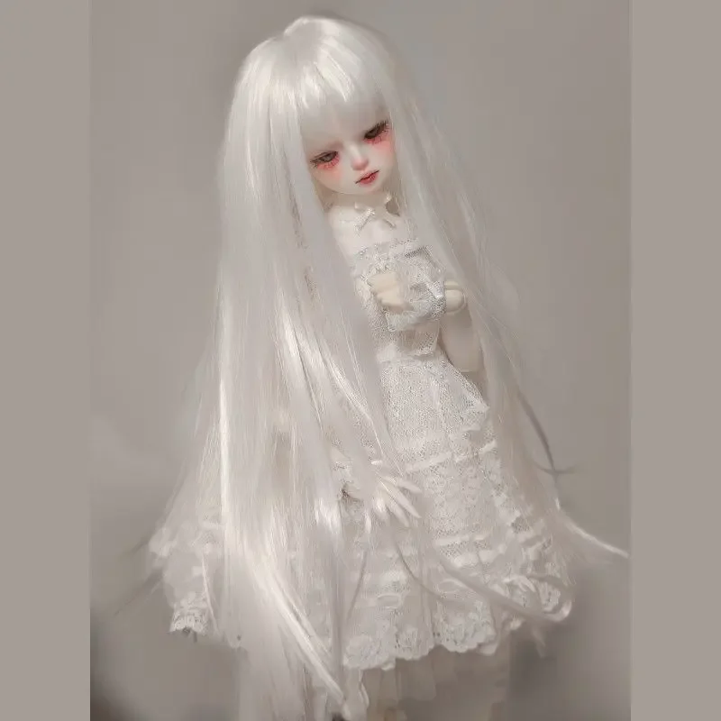 1/3 1/4 1/6 Doll's Wig for 60/45/30cm Bjd Doll Long Straight Hair with Bangs Toys Dress Up Play House Doll Accessories, No Doll