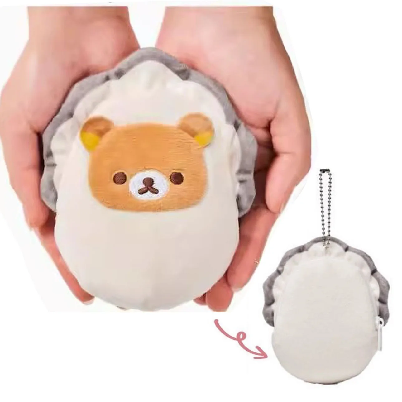 

Kawaii Rilakkuma Young Oyster Plush Coin Purse Pouch Small Wallet Organizer Mini Storage Bag Keychain For Women Girls