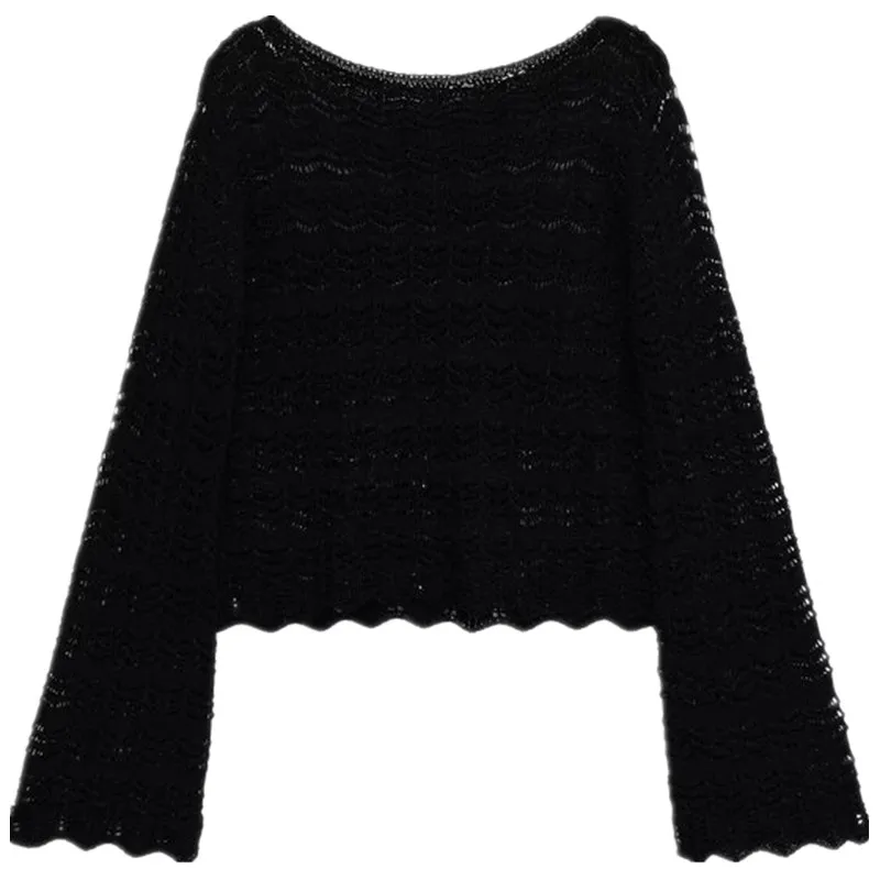 Estate 2025 Top corto lavorato a maglia da donna nuovo arrivo lungo Sve rotondo Ne Tka ricamato Me Commute Sle fibra di poliestere