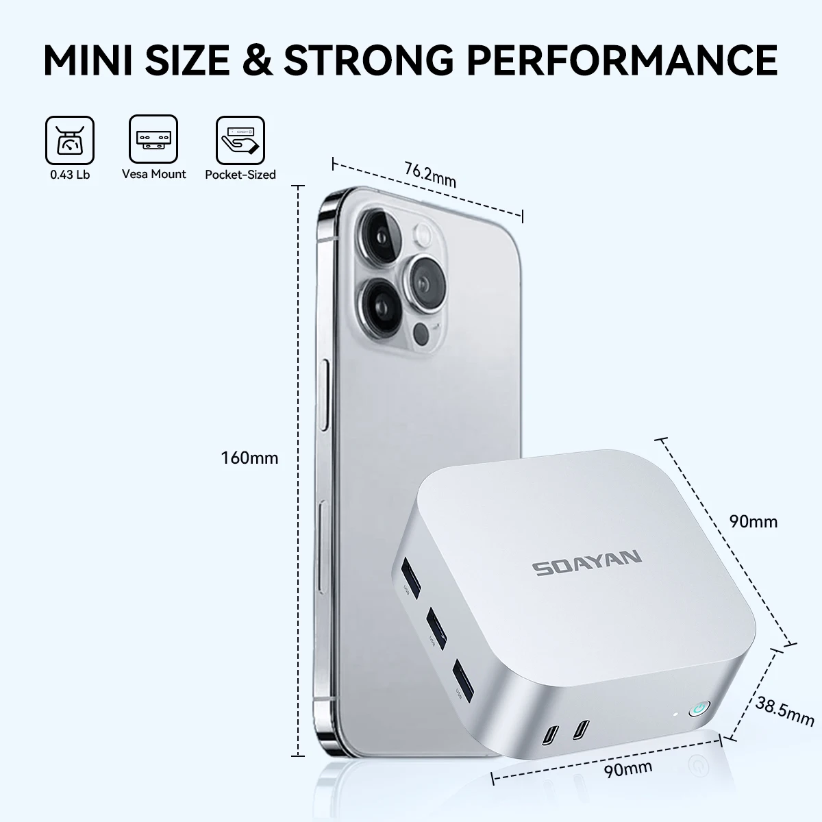 SOAYAN 2025 Newest Mini PCs DDR5 Compact Office Computer Intel