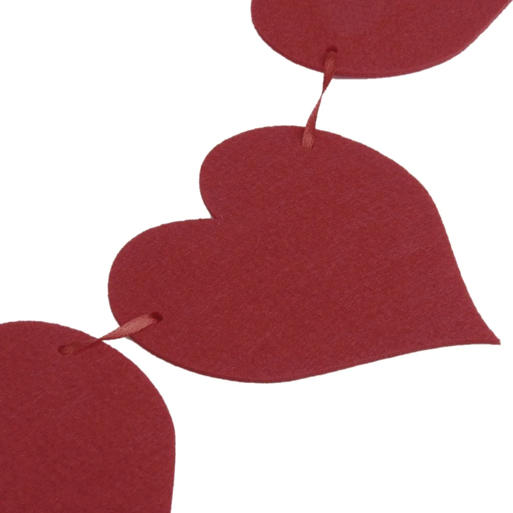 Fireplace Decor Wedding Decorations Red Heart Bunting Love Party Banner Christmas