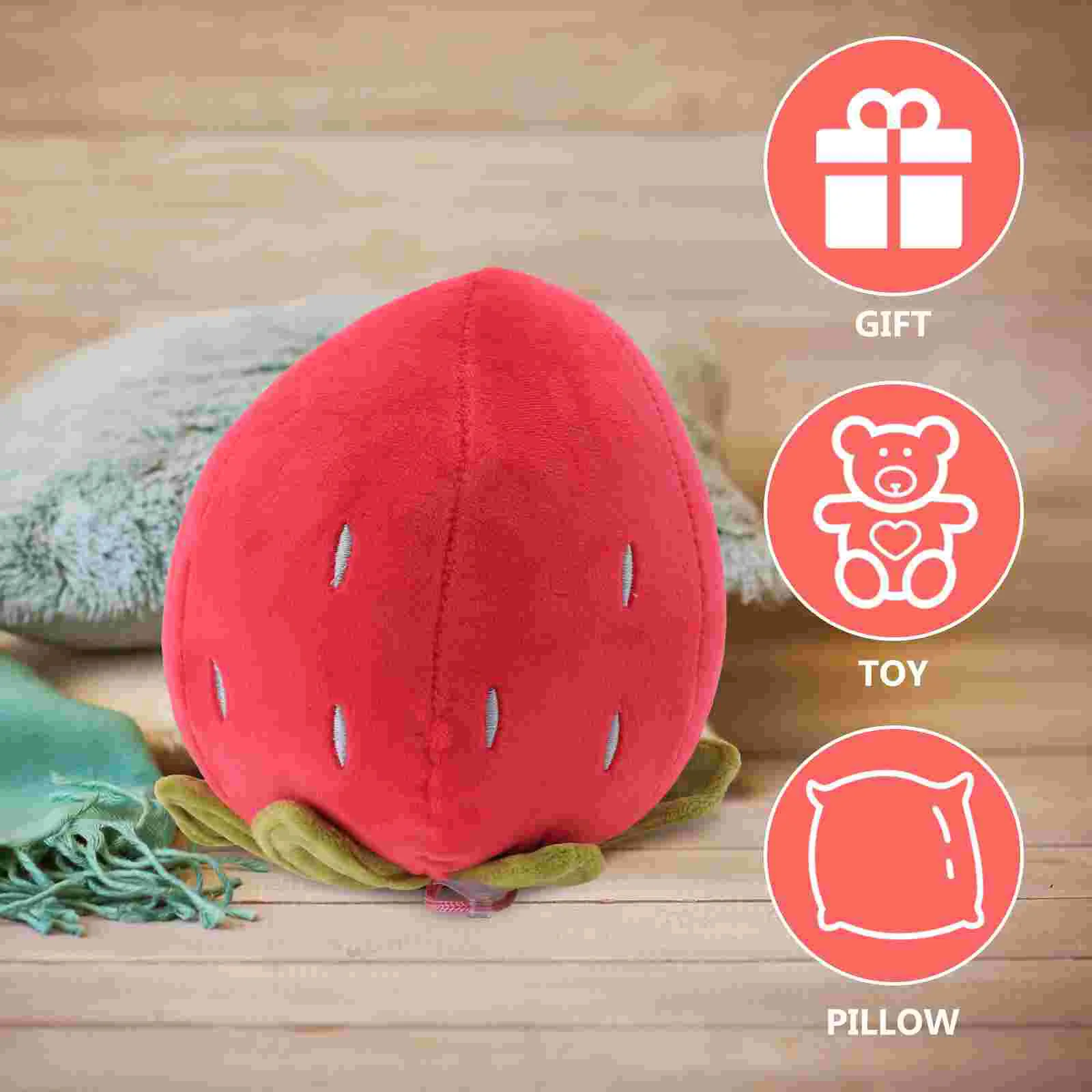 Theow almohadas de juguete de tiro de fresa, juego de decoraciones de sofá, relleno de felpa para niños