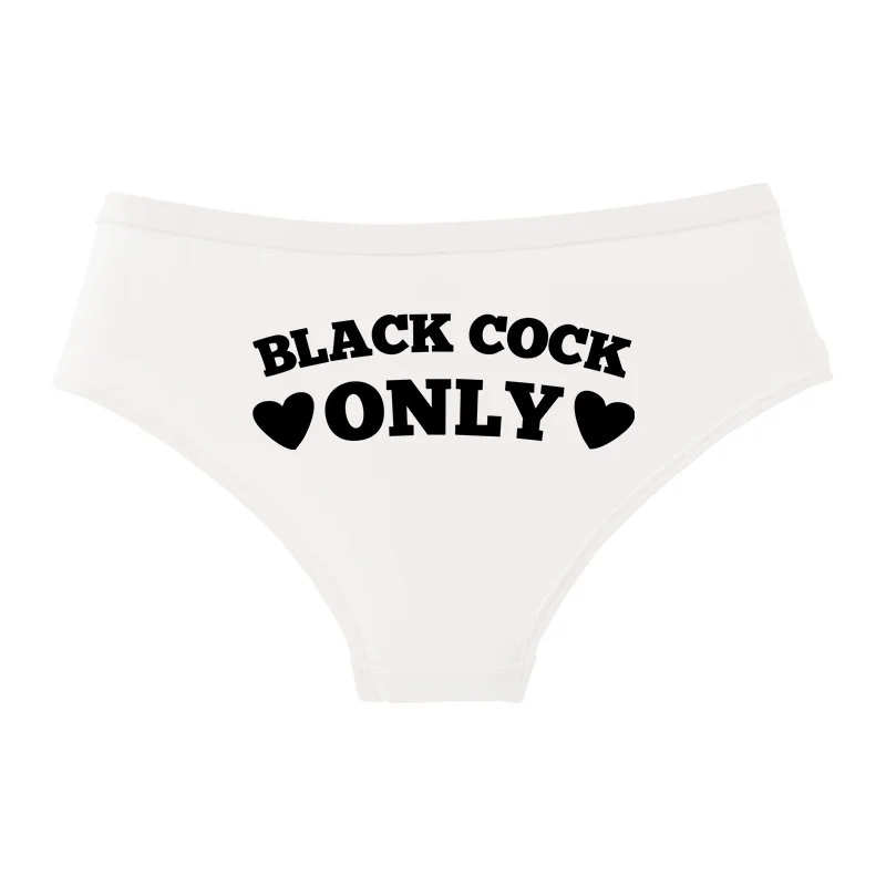 BLACK COCK ONLY Funny Women Sexy Panties Comfortable Female Underwear Seamless Hot Underpants White Lingerie Ladies Briefs