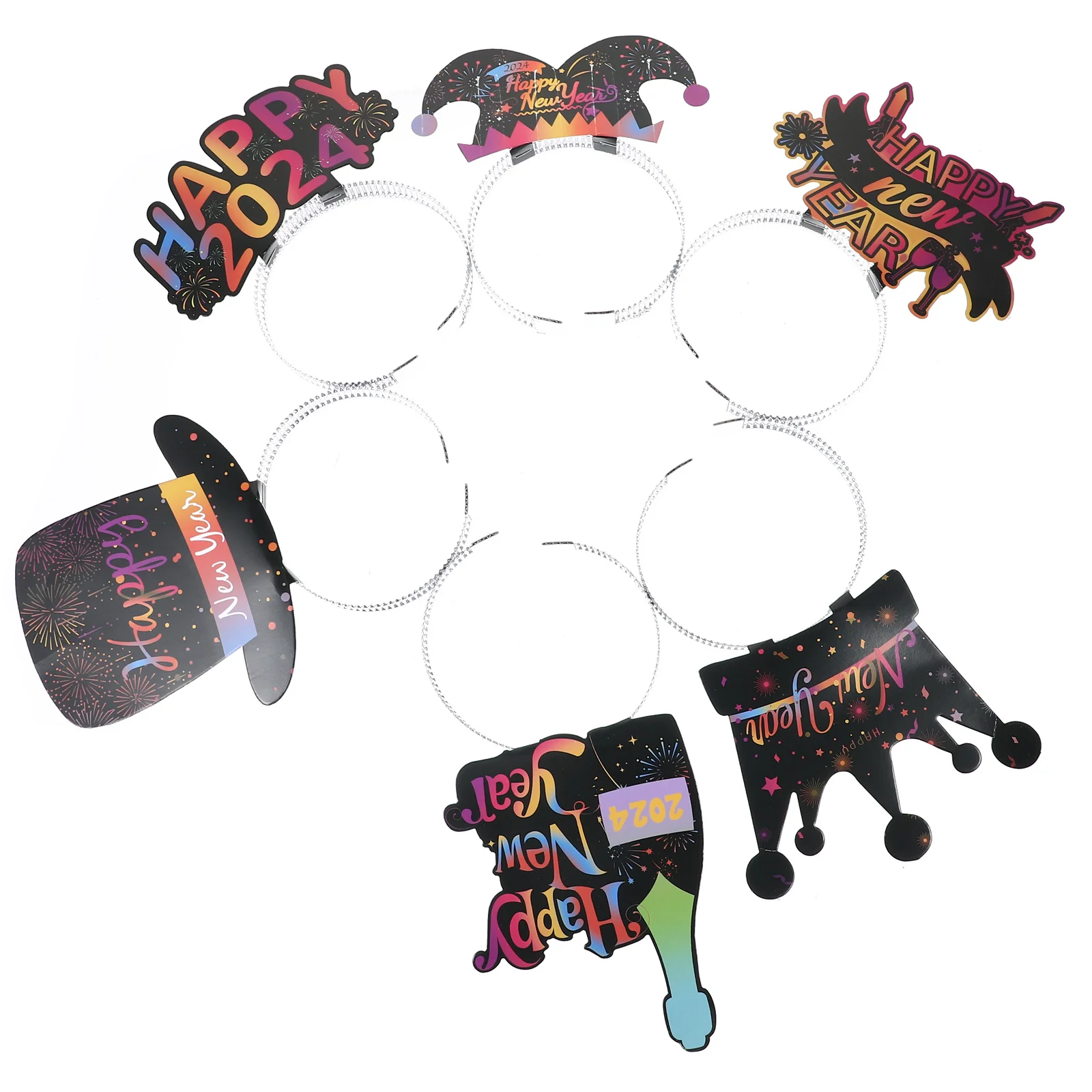 Aros para el pelo de Año Nuevo, tocado de fiesta para festivales, decoración de Festival de Primavera, ajuste cómodo, ideal para accesorios de fotomatón, 6 uds.